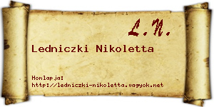 Ledniczki Nikoletta névjegykártya