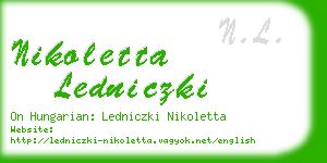 nikoletta ledniczki business card